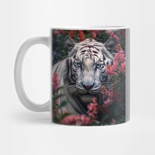 Floral White Tiger Mug